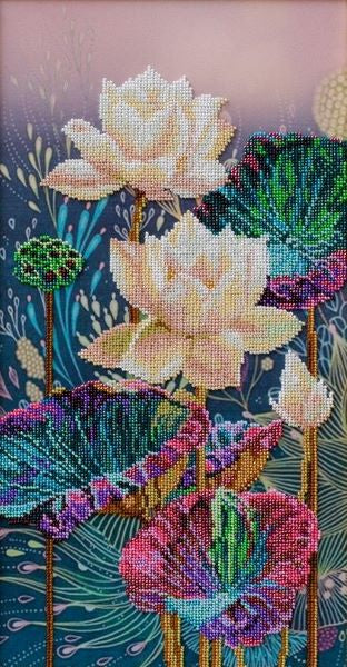Lotuses Bead Embroidery Kit, Bead Work Kit VDV, TN-1311