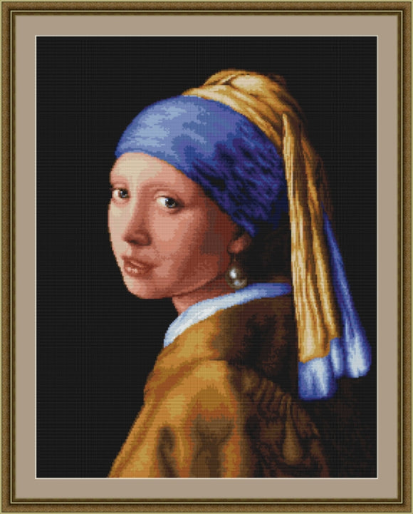 Girl with the Pearl Earring, Counted Cross Stitch Kit Luca-s B467