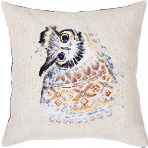 Native Owl Cushion, Counted Cross Stitch Kit Luca-s PB161
