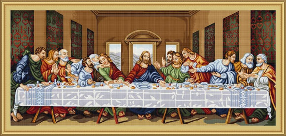 Petit Point Kit The Last Supper, COUNTED Half Cross Stitch Luca-s G407