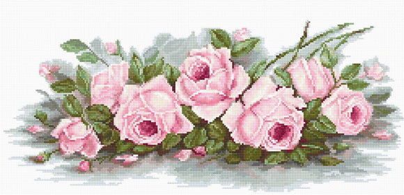 Romantic Roses, Counted Cross Stitch Kit Luca-s BA2353