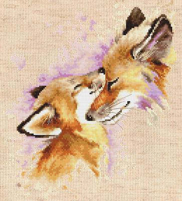 Foxes Cross Stitch Kit Luca-s B2312