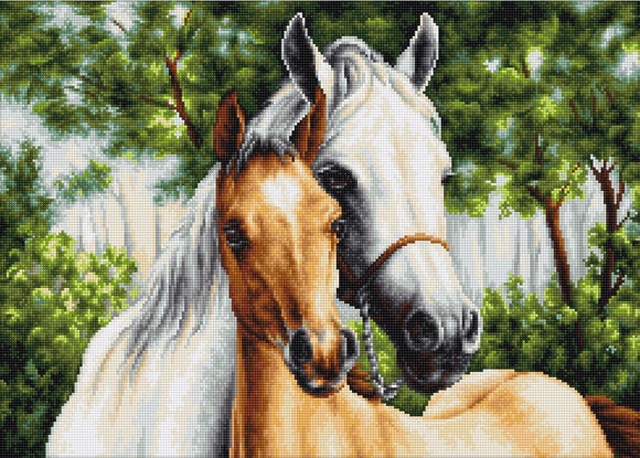 Petit Point Kit Mare and Foal, COUNTED Half Cross Stitch Kit Luca-s G521