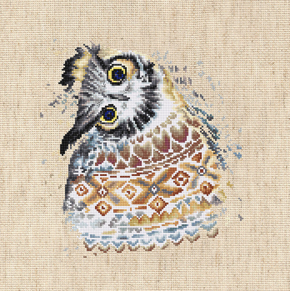 Cross Stitch Kit Native Owl, Counted Cross Stitch Kit Luca-s B2311