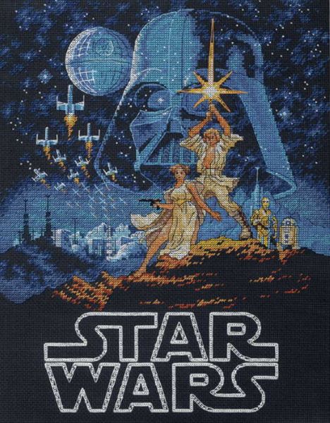 Luke and Princess Leia Star Wars Cross Stitch Kit, Dimensions D70-35380