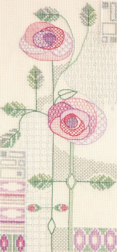 Creative Blackwork Embroidery Kit, Mackintosh Morning Rose MKP7