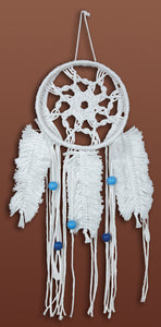 Macrame Kit, Wall Hanging Cotton Knot Kit Feathered Dreamcatcher 16"