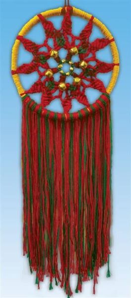 Macrame Kit, Poinsettia Ring Wall Hanging Cotton Knot Kit 21