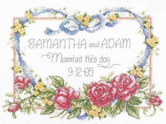 Married this Day Wedding Sampler Cross Stitch Kit Janlynn 056-0193