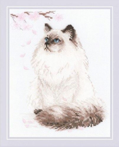 Meow-Zen Cross Stitch Kit, Riolis R1878