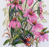 Cross Stitch Kit Cone Flowers, Echinacea Counted Cross Stitch Kit K-124