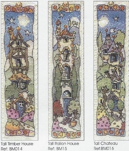 Tall House Bookmark Cross Stitch Kits - Set of 3, Michael Powell Art