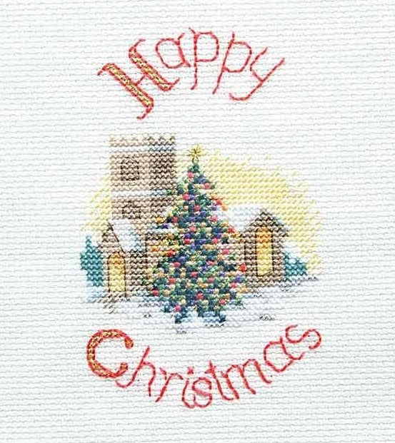Midnight Mass Cross Stitch Christmas Card Kit, Derwentwater Designs