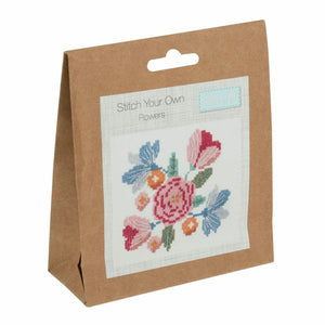Modern Flowers Cross Stitch Kit, Beginners Starter Kit
