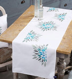 Modern Flowers Tablecloth Embroidery Kit Runner, Vervaco PN-0154580