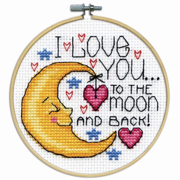 Moon Cross Stitch Kit with Hoop, Design Works 7064