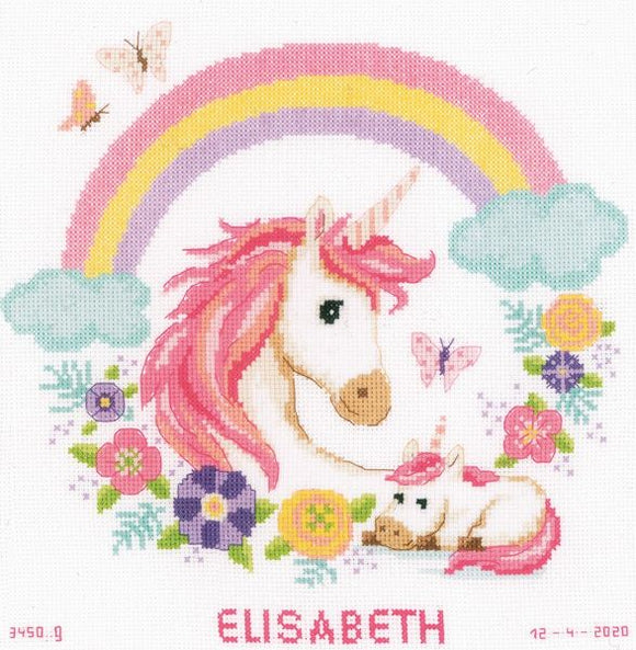 Mother and Baby Unicorn Cross Stitch Kit, Vervaco PN-0187458