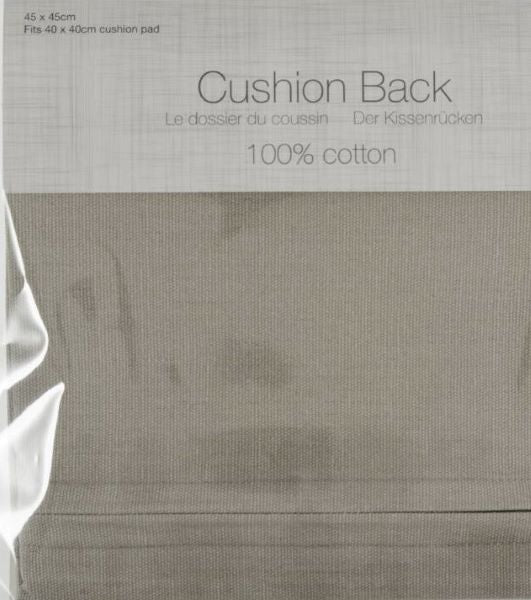 Natural Cushion Back with Zip, 45 x 45cm - Cotton Trimmings