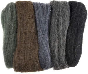 Natural Wool Roving Needle Felting Colour Pack, Assorted Melange