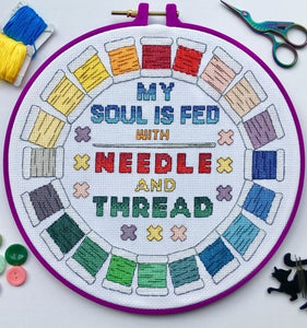 My Soul is Fed with Needle and Thread Cross Stitch Kit, Emma Louise Art Stitch