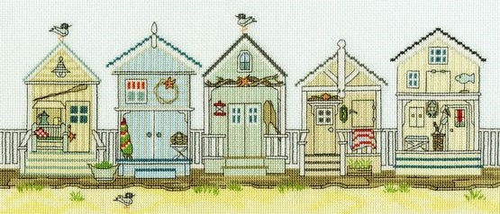 New England Beach Huts Cross Stitch Kit, Bothy Threads XSS7