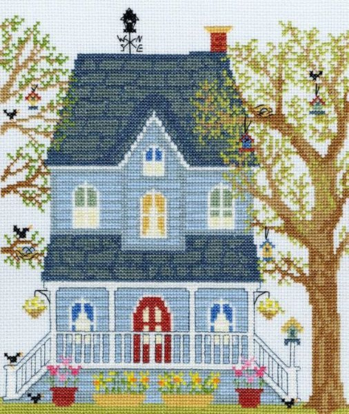 New England Homes Cross Stitch Kit, SPRING, Bothy Threads