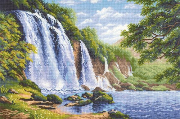 Noise of the Waterfall Cross Stitch Kit Riolis R1908
