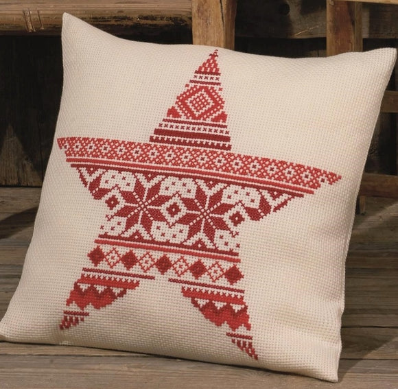 Nordic Star Cross Stitch Kit Cushion Permin 83-7642
