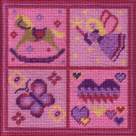 Nursery Tapestry Needlepoint Kit, Nursery Panel -Girl, Sew Inspiring