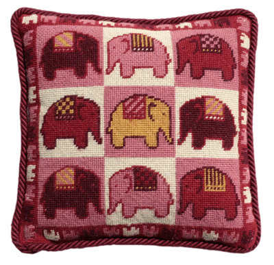 Tapestry Kit Needlepoint Kit, Pink Elephants Tapestry (OO)