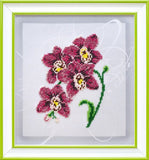 Magenta Orchid Bead Embroidery Kit, Bead Work Embroidery Kit VDV TN-0996