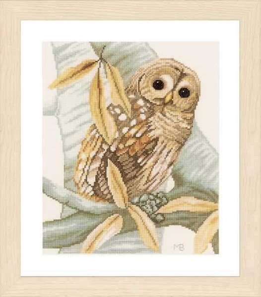 Owl and Autumn Leaves Cross Stitch Kit, Lanarte PN-0158326