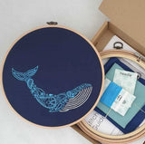 Whale Embroidery Kit, Paraffle Embroidery