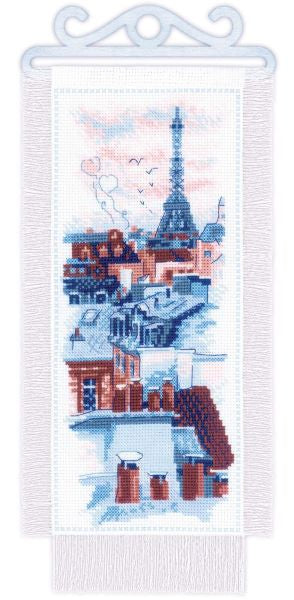 Paris Rooftops Cross Stitch Kit Banner, Riolis R1952