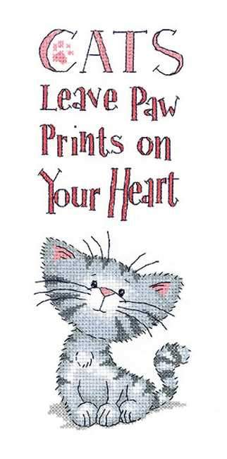 Cats Paw Prints Cross Stitch Kit, Heritage Crafts