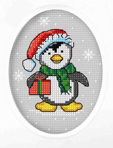 Penguin Cross Stitch Christmas Card Kit, Orchidea ORC6289