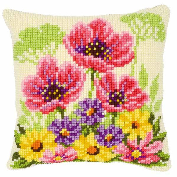 Pink Poppies CROSS Stitch Tapestry Kit, Vervaco PN-0143708