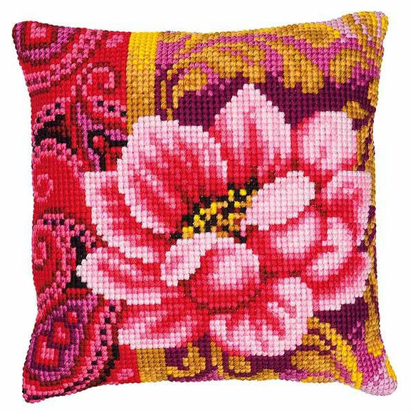 Pink Paisley Floral CROSS Stitch Tapestry Kit, Vervaco PN-0008498