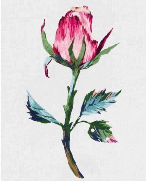 Pink Rose Bud Embroidery Kit, Panna JK-2196