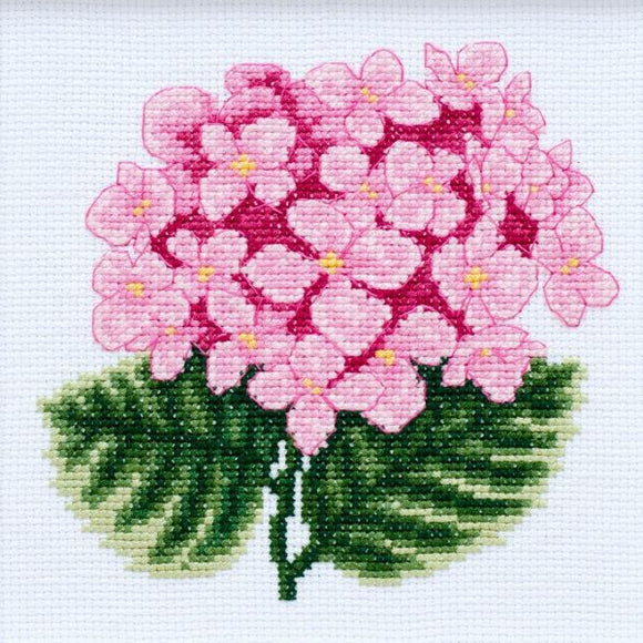 Pink Hydrangea Cross Stitch Kit, VDV TM-0124