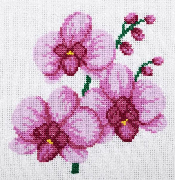 Pink Orchid Cross Stitch Kit, VDV TM-0203