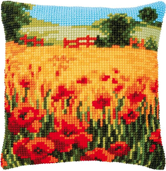 Poppies Landscape CROSS Stitch Tapestry Kit, Vervaco PN-0187767