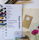 Poppy Meadow Embroidery Kit, Beaks and Bobbins
