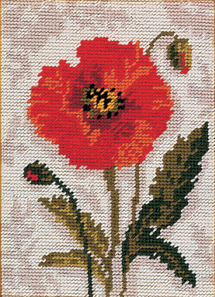 Poppy Tapestry Kit, Needlepoint Starter, Anchor MR911