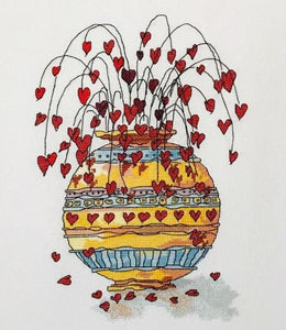 Pots of Love Cross Stitch Kit, Michael Powell Art X28