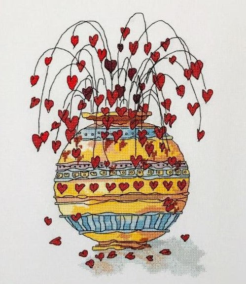 Pots of Love Cross Stitch Kit, Michael Powell Art X28