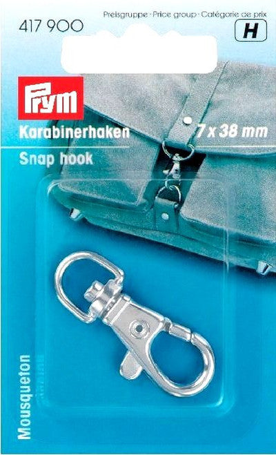 Prym Snap Hooks, Snap Hook Fastening -Silver 7/38mm -417900