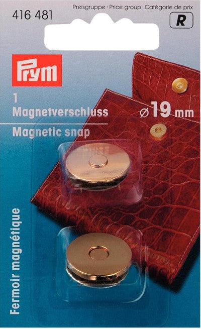 Prym Magnetic Bag Clasp, Closure Fastening -Gold 19mm -416481