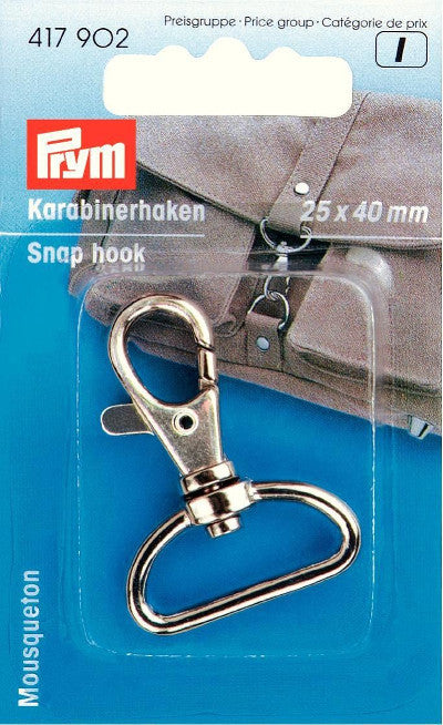 Prym Snap Hooks, Snap Hook Fastening -Silver 25/40mm -417902