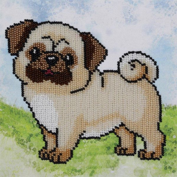 Pug Dog Bead Embroidery Kit, Bead Work Kit VDV, TN-0482